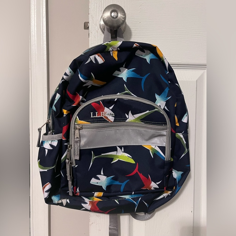 Jr LL Bean Backpack (Colorful Sharks)
